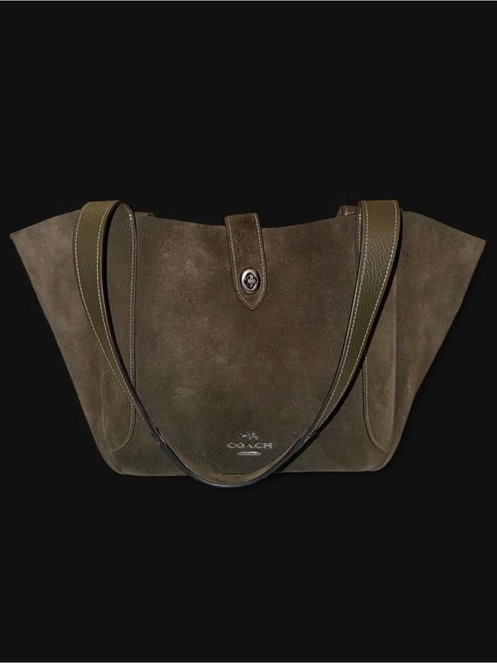 Discontinued Coach Hadley Turnlock Tote Bag (Style No. CCC76) Army Green